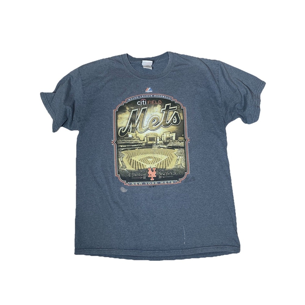 Y2K Mets Citi Field  Distressed Look T Shirt Adult Size L